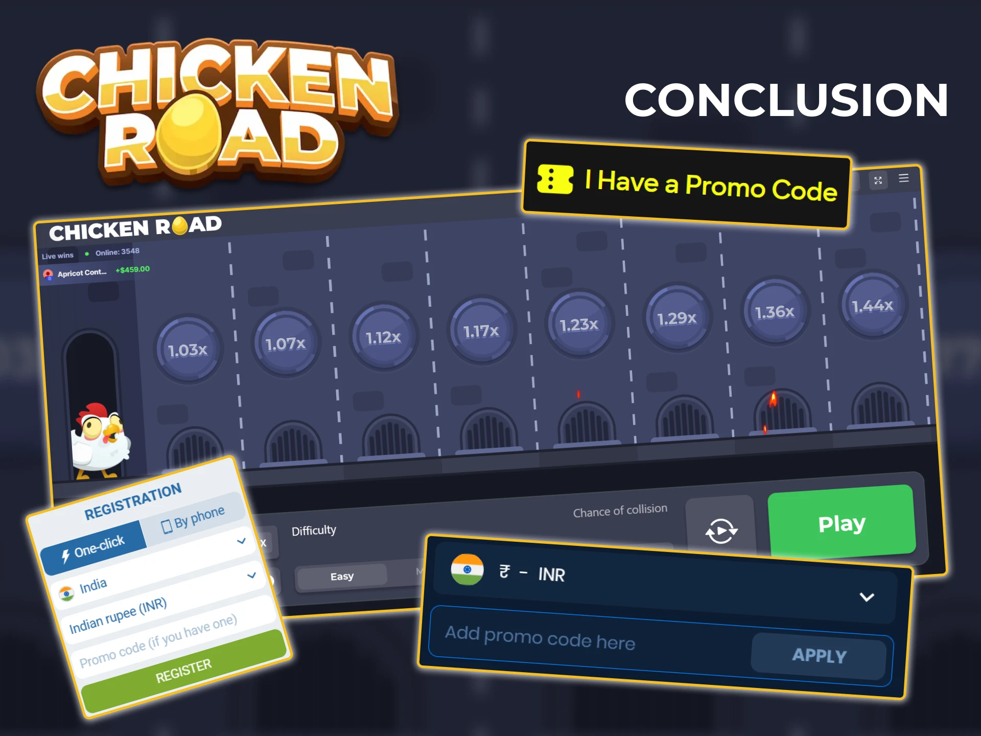Free bonus code for Chicken Road give you many advantages when playing game.
