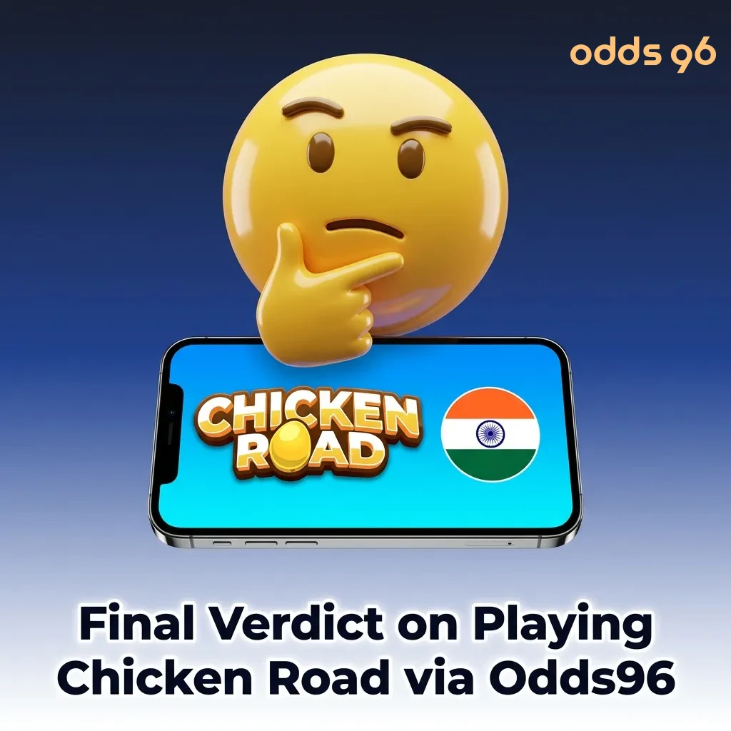 Mobile gaming platform Odds96 showing Chicken Road game interface with Indian payment options and demo mode
